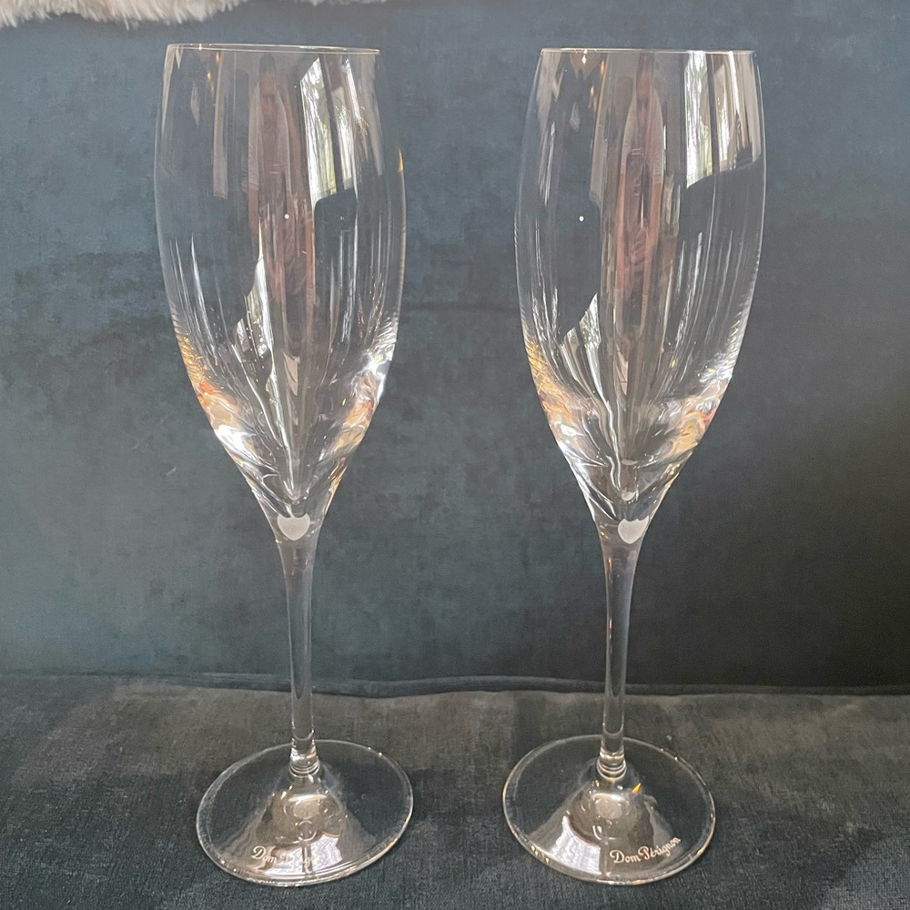 Dom Perignon glasses - pair of champagne flutes